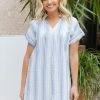 SOLUTION Gentry Dress- Blue Dresses