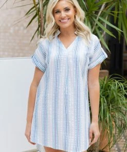 SOLUTION Gentry Dress- Blue Dresses