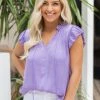 Current Air Caroline Top- Lavender Tops