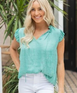 Current Air Caroline Dot Top- Aqua