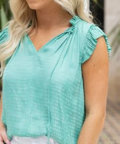 Current Air Caroline Dot Top- Aqua