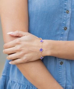 Ellison + Young Kinley Clover Bracelet- Purple