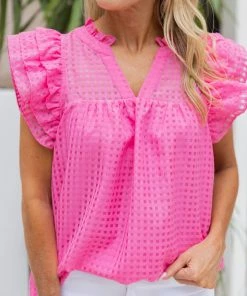 Entro Sofia Top- Pink Tops