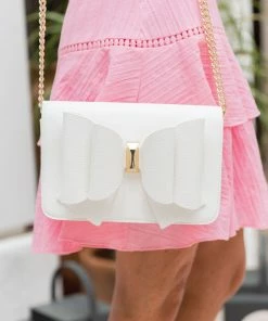 Like Dreams Summer Of Color Cassie Bow Bag- White