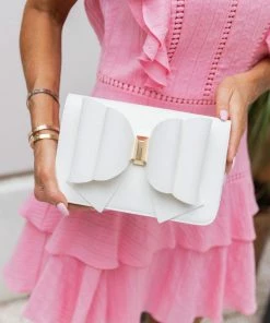 Like Dreams Summer Of Color Cassie Bow Bag- White