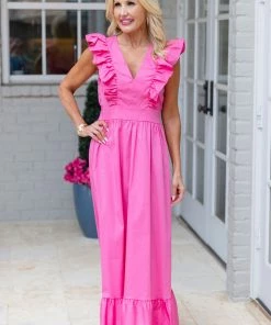 Dresses Ophelia Dress- Fuchsia By Karlie