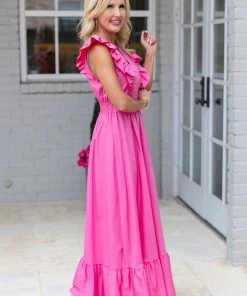 Dresses Ophelia Dress- Fuchsia By Karlie