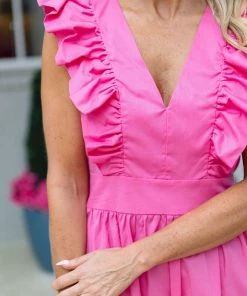 Dresses Ophelia Dress- Fuchsia By Karlie