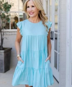 English Factory Cara Dress- Aqua Dresses