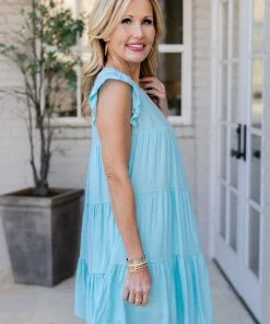 English Factory Cara Dress- Aqua Dresses