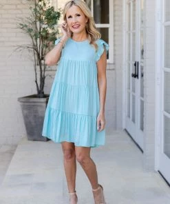 English Factory Cara Dress- Aqua Dresses