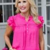Mine And E&M Tops Rosaline Top- Fuchsia