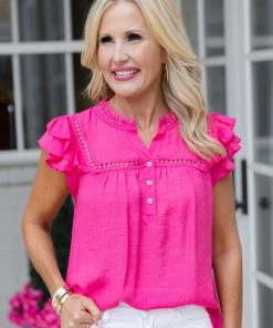 Mine And E&M Tops Rosaline Top- Fuchsia