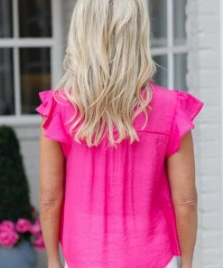 Mine And E&M Tops Rosaline Top- Fuchsia