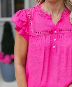 Mine And E&M Tops Rosaline Top- Fuchsia