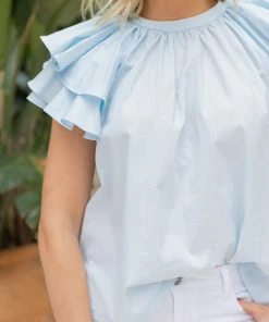 PINCH Tops Liya Top- Light Blue