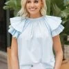 PINCH Tops Liya Top- Light Blue