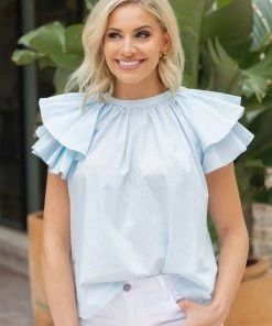 PINCH Tops Liya Top- Light Blue