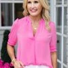 Current Air Mildred Top- Pink Tops