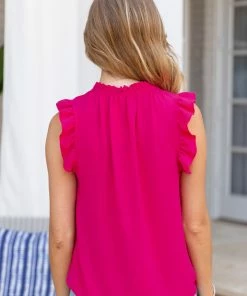Ces Femme Tops Carmen Top- Fuchsia