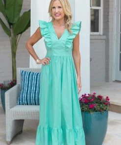 Ophelia Dress- Aqua By Karlie