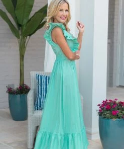 Ophelia Dress- Aqua By Karlie