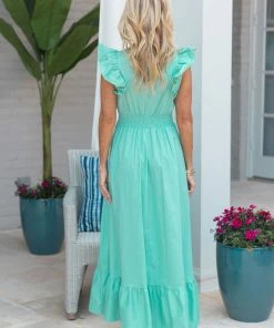 Ophelia Dress- Aqua By Karlie
