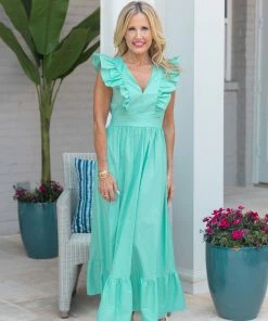 Ophelia Dress- Aqua By Karlie