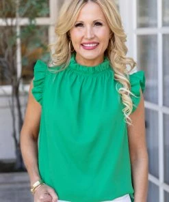 2 Hearts Kennedy Top- Kelly Green Tops