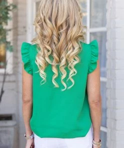 2 Hearts Kennedy Top- Kelly Green Tops