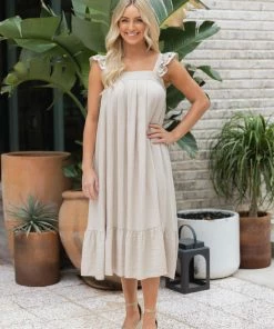 Mable Jessica Dress - Tan