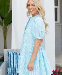 &Merci Martha Dress- Aqua