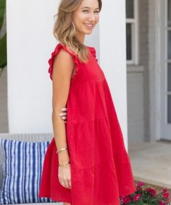 SOLUTION Lorraine Dress - Red Dresses