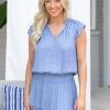 Current Air Emma Dot Dress- Blue