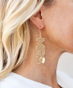 * "MRS" Earrings