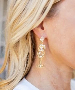 * Accessories Champagne Earrings Small