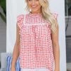 In Loom Adalyn Top Gingham- Red