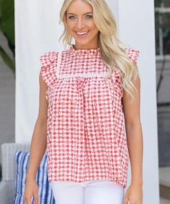 In Loom Adalyn Top Gingham- Red