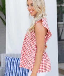 In Loom Adalyn Top Gingham- Red
