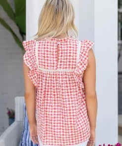 In Loom Adalyn Top Gingham- Red