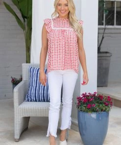 In Loom Adalyn Top Gingham- Red