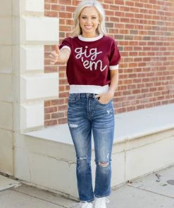 Queen Of Sparkles Tops "Gig Em" Sweater