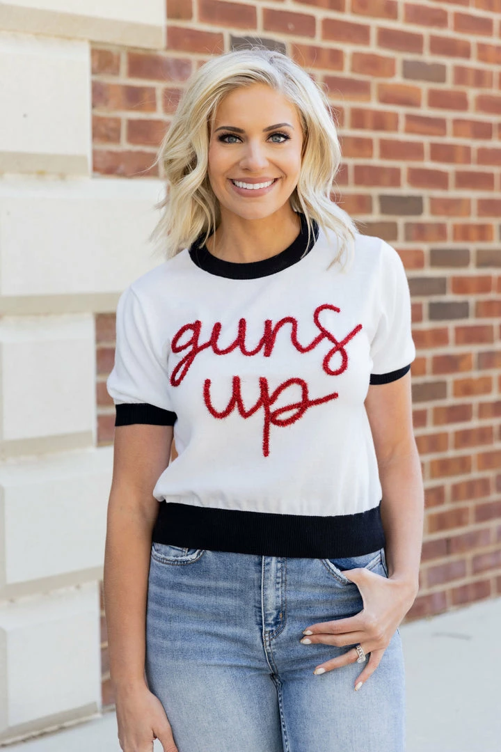 Queen Of Sparkles "Guns Up" Sweater Tops