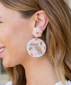 Avenue Zoe Edith Earrings- Pink Summer Of Color