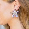 * Clara Flower Earrings W Rhinestones