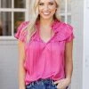 Current Air Evelyn Top- Pink Tops