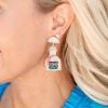 * Tequila Bottle Rhinestone Earrings