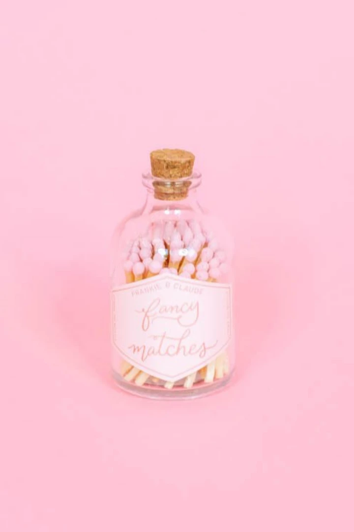 Frankie & Claude At Home Fancy Matches Jar- Blush Pink