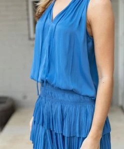 Current Air Thelma Dress- Blue Dresses