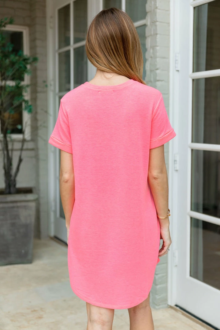 Cherish Lacy Dress- Pink Dresses